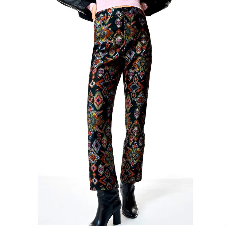 Brand New With Tags. High Waisted Pants. Flared Legs. Front Zip And Metal Button Closure. 68% Cotton. 29% Polyester. 3% Elastane Multicolor High-waisted Pants For Fall, Elegant Multicolor Pants For Workwear, Elegant Multicolor Pants For Work, Fall Multicolor Straight Pants, Fall Straight Multicolor Pants, Multicolor High Waist Pants For Fall, Elegant Fitted Multicolor Pants, Zara Multicolor Workwear Bottoms, Chic Multicolor High Waist Bottoms