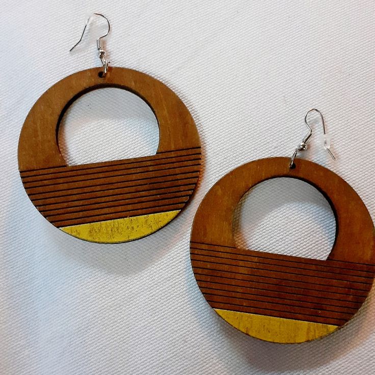 These Are Unique And Natural Medium Hoop Design Natural Wood They Hang 2 Inches Not Too Big These Are Very Lightweight On The Ear Easy To Wear They Are One Of A Kind These Earrings Are A Classic And Natural Addition To Any Wardrobe Handmade Yellow Circle Earrings, Handmade Small Hoop Yellow Earrings, Handmade Yellow Small Hoop Earrings, Yellow Small Hoop Earrings As Gift, Yellow Small Hoop Earrings For Gift, Yellow Small Hoop Earrings For Summer, Modern Yellow Earrings For Everyday, Modern Yellow Earrings For Everyday Wear, Handmade Small Yellow Hoop Earrings