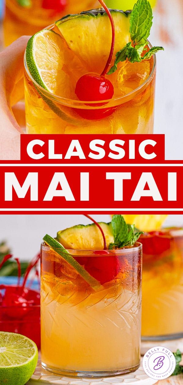 the classic maii recipe is made with pineapple, lime and cherries