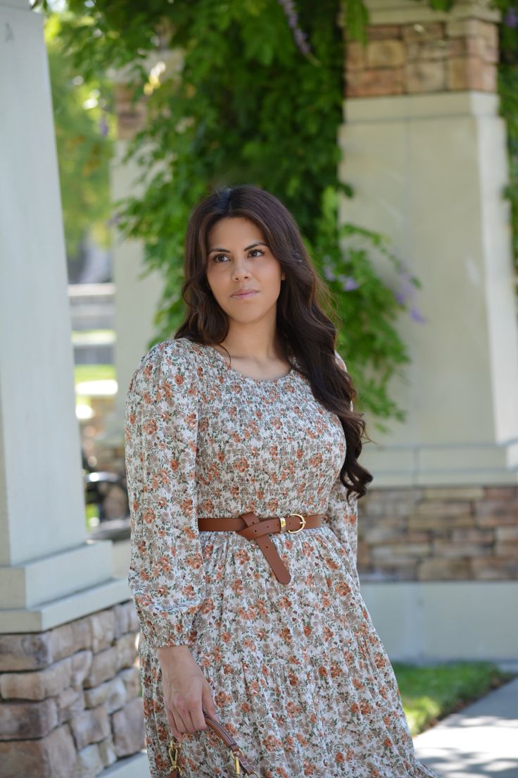 We all love the smocked dresses, but this one is a keeper! Vintage small floral Pockets Smocked detail upper Tiered skirt wide flare hips 100% Rayon Modeled in large 5'6" Small (bust 36"/waist 28-30"/length 48") Medium (bust 38"/waist 30-32"/length 48") Large (bust 40"/waist 32-34"/length 48") *To measure yourself: Bust - measure the widest part of your bust with your bra on. Waist - measure the most narrow part (usually bellybutton) Hips - measure most widest part around thighs (usually 10 inches from waist) Smocked Dresses, Fall Winter Dresses, Floral Pocket, Ankle Length Dress, Skirt Belt, Swim Skirt, Spring Summer Dress, All Love, Dress Gift