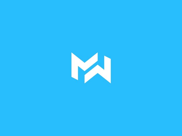 the letter m in white on a blue background