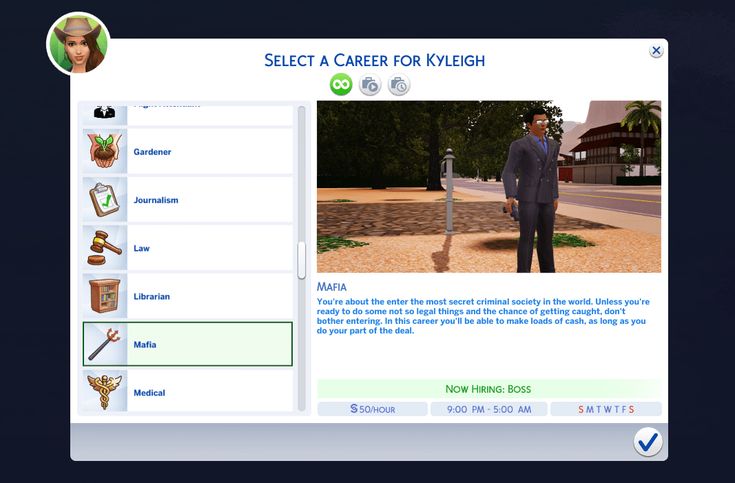 a computer screen shot of a man in a suit and tie with the words select a career for kilish on it