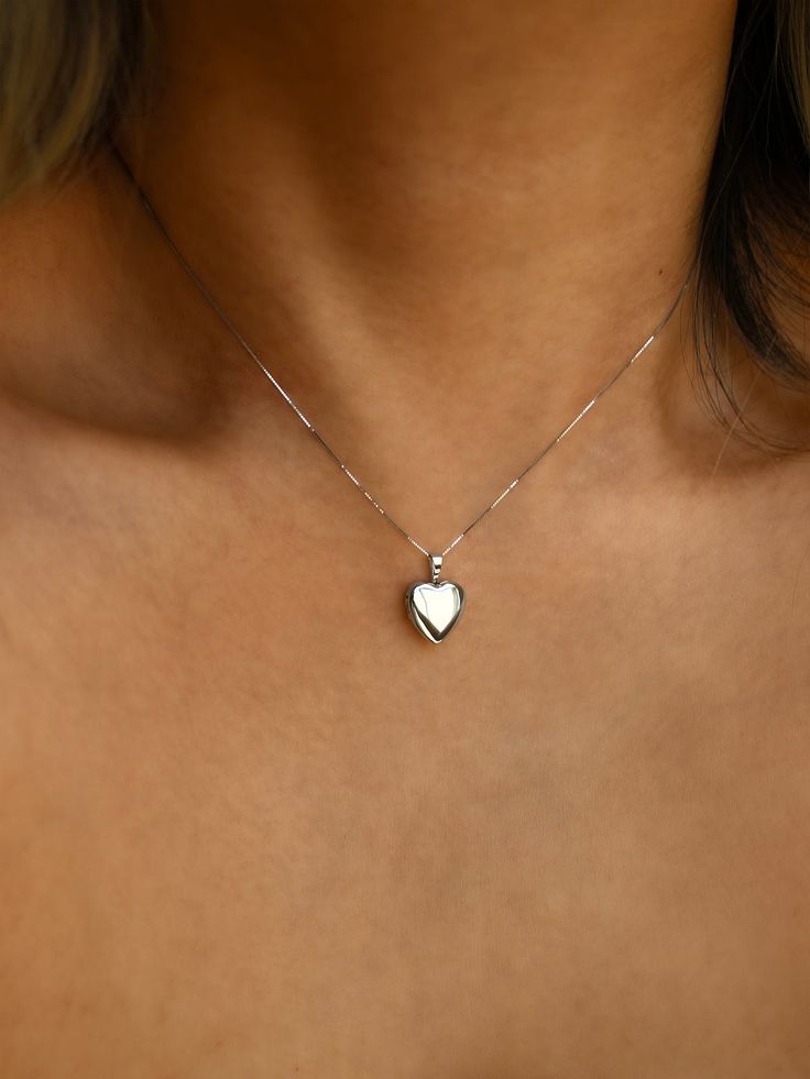 A white gold sweetheart locket is placed on our 0.5mm Box Chain. Layer for effect (we recommend) or wear on its own. Always made in 14k. Gold Locket Necklace, Gold Locket, Sweet Heart, Heart Locket, Locket Necklace, Pandora Jewelry, Box Chain, Silver Heart, Gold Pendant