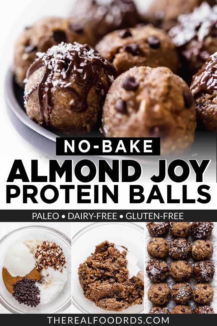 no bake almond joy protein balls recipe