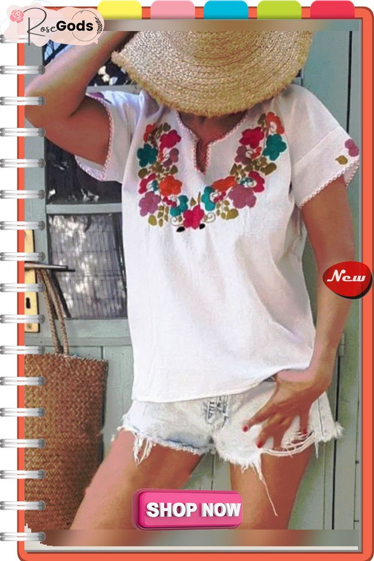 Bohol Floral-embroidered T-shirt Casual Summer T-shirt With Embroidered Graphics, Summer Short Sleeve T-shirt With Embroidered Text, White Floral Embroidered T-shirt, White Floral Embroidery Short Sleeve T-shirt, Embroidered Hem Top For Summer Vacation, White Embroidered T-shirt For Summer, White Floral Embroidered Short Sleeve T-shirt, White Short Sleeve T-shirt With Floral Embroidery, Short Sleeve Top With Embroidered Hem For Spring