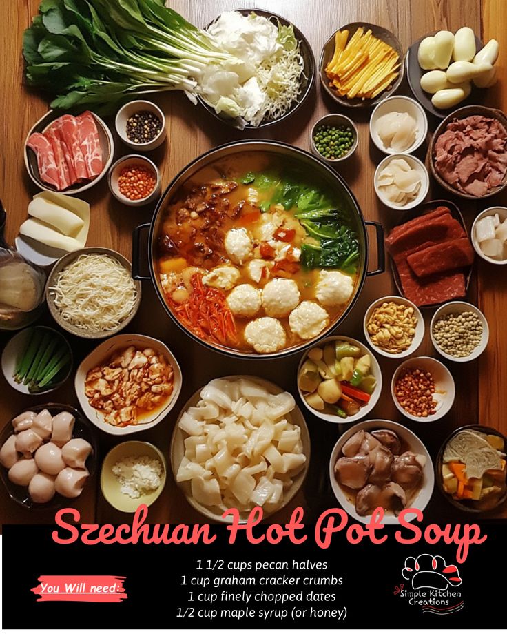 a table topped with bowls filled with different types of food next to meats and veggies