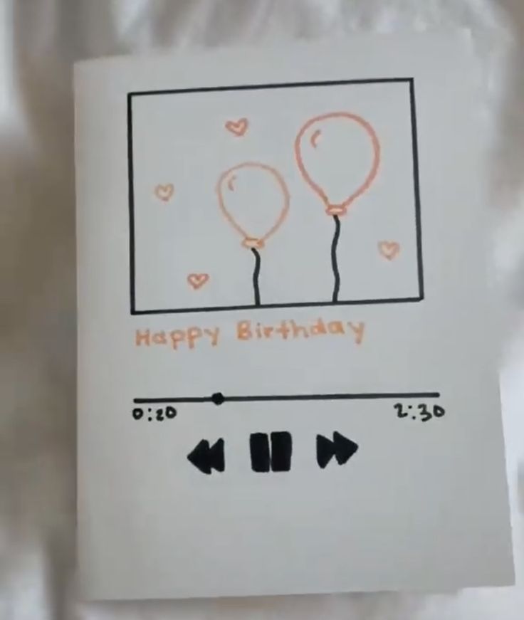 a birthday card with two balloons on it