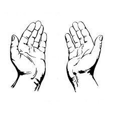 two hands are shown in black and white