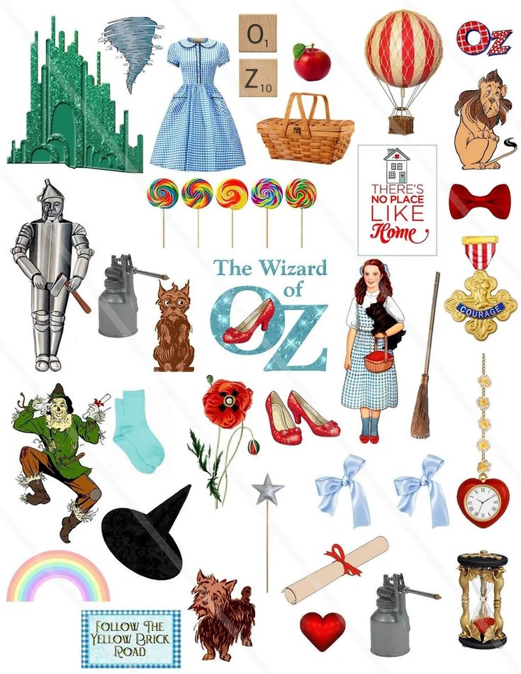 an image of wizard themed items on a white background