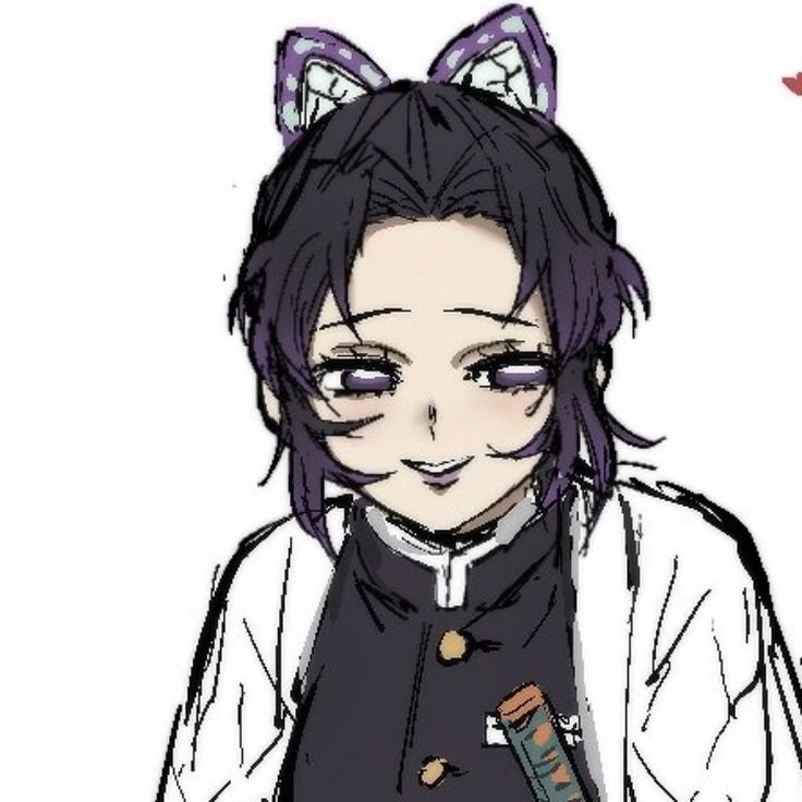 an anime character with black hair and cat ears