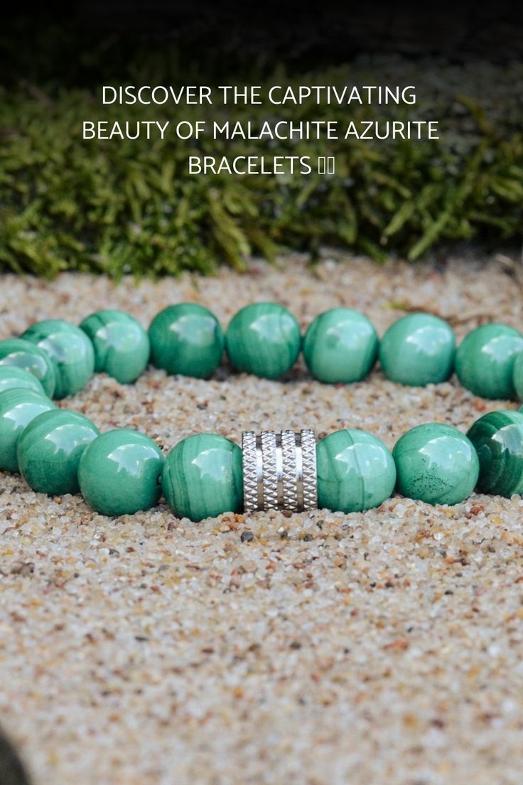 Elevate your style with our mesmerizing Malachite Azurite Bracelet collection. Each piece showcases the unique allure of these enchanting crystals, believed to bring harmony and balance to your life. 🌟 Shop now and embrace the healing energy of Malachite Azurite! 💫💎💚 Green Gemstone Beads Bangle Bracelet, Green Bracelets With Natural Stones, Malachite Gemstone Bracelets As Gift, Green Agate Bracelets With Natural Stones, Malachite Bracelet Jewelry Gift, Turquoise Jade Gemstone Bracelet, Green Amazonite Bracelet With Natural Stones, Malachite Bracelets With Natural Stones, Green Malachite Bracelets For Gifts