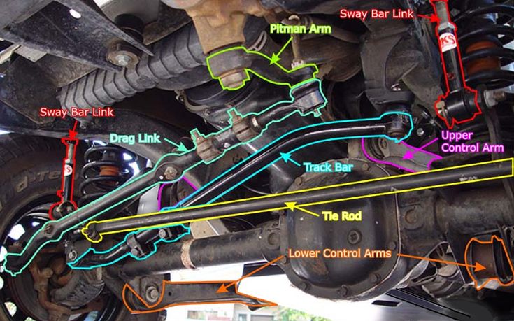 an image of the rear end of a vehicle with all its components labeled on it