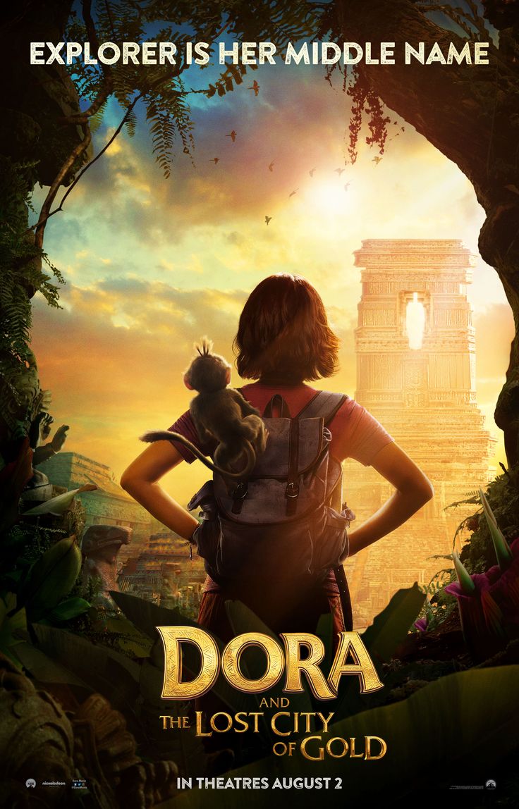 dora and the lost city of gold movie poster with an image of dora holding a teddy bear