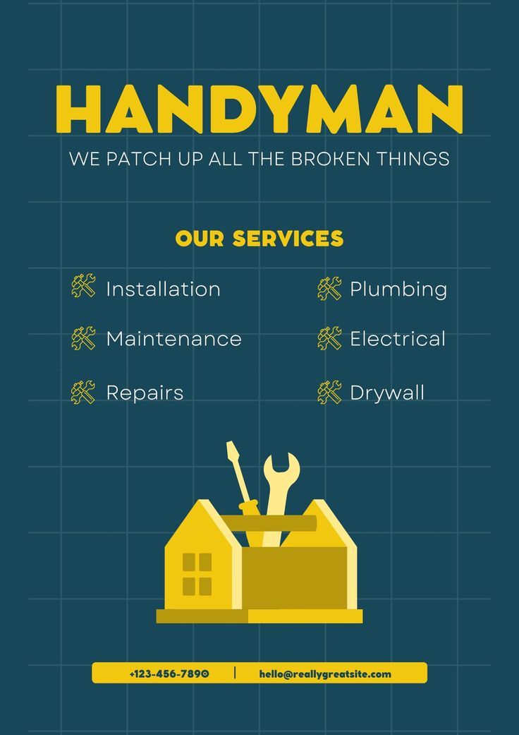 Handyman Service Flyer Canva Template Handyman Services Flyer, Handyman Flyer, Starting Small Business, Promotional Flyers, Handyman Services, Canva Template, Flyer Template, Flyer Design, Small Business