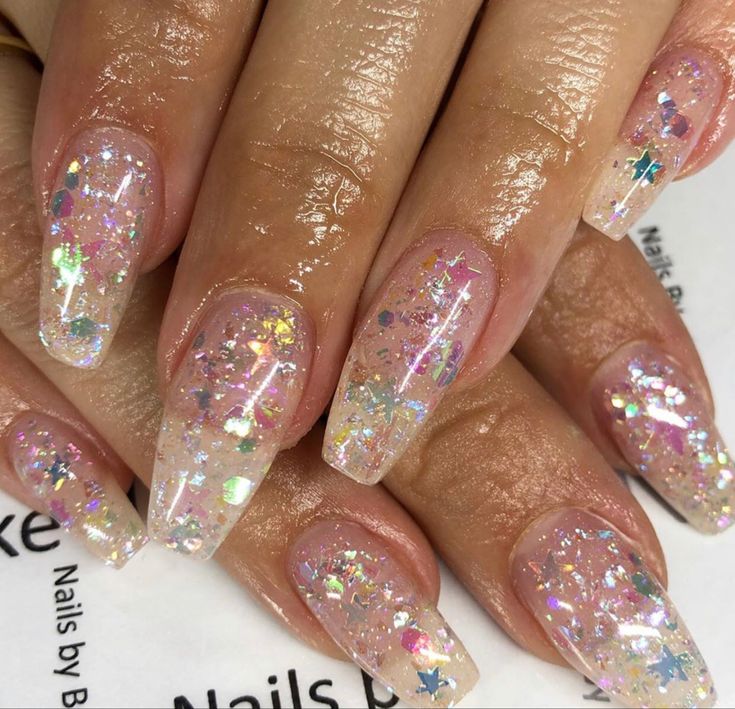 Clear Nails Glitter, Nailart Glitter, Flame Nail Art, Nails Glitter, Glitter Design, Nail Designs Glitter, Clear Nails, Square Nails, Glitter Nails