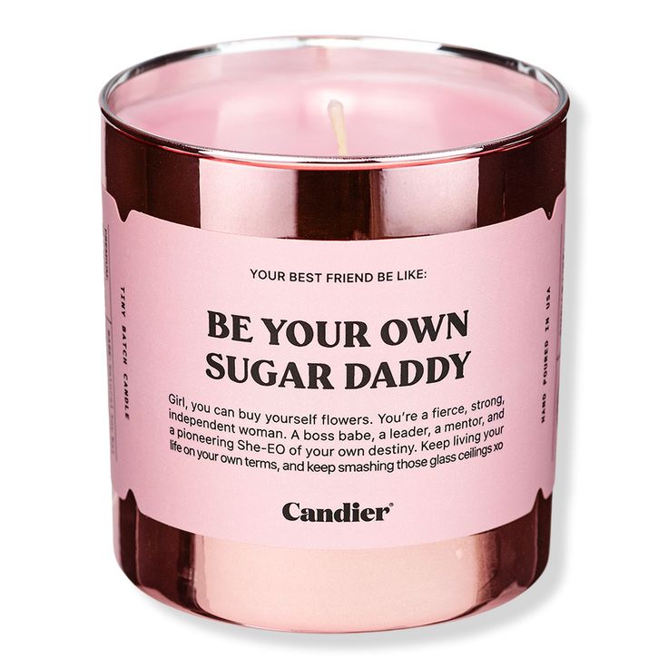 Be Your Own Sugar Daddy Candle - BE YOUR OWN SUGAR DADDY CANDLE 9.0OZFeatures100% natural soy wax60+ hours burn timeFormulated WithoutCarcinogensParabensPhthalates - Be Your Own Sugar Daddy Candle Donut Candles, Candy Candle, Calming Candles, Baby Candle, Cream Candles, Relaxing Candles, Candle Bar, Sweet Like Candy, Candle Gift Box