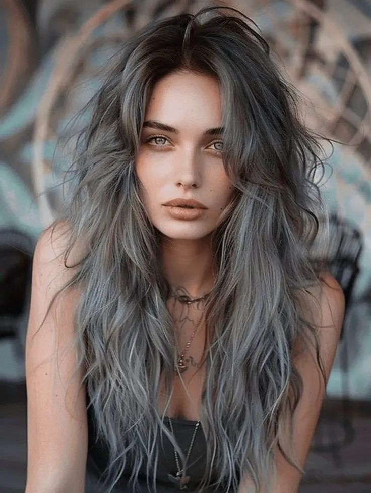 Grunge Haircut, Haircut Ideas Trendy, Women Haircuts Long, Shaggy Long Hair, Wolf Haircut, Mullet Haircut, Trendy Hairstyle, Wolf Cut, Long Hair With Bangs