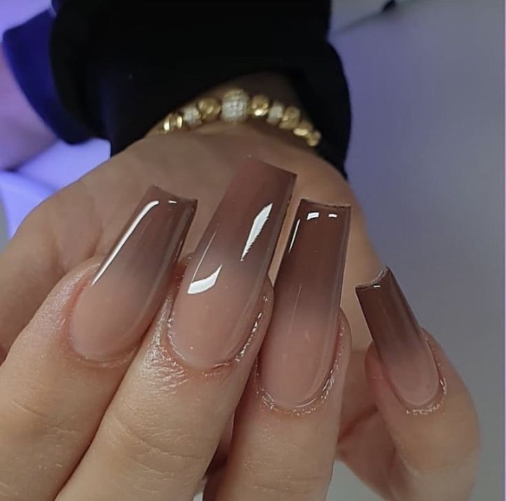 Posh Nails, Brown Acrylic Nails, Unghie Sfumate, Ombre Acrylic Nails, Ombre Nail Designs, Fall Acrylic Nails, Acrylic Nails Coffin Short, Short Acrylic Nails, Nail Arts