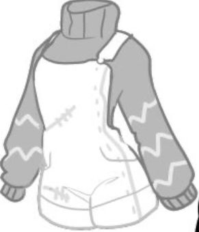 a drawing of a woman's jacket with hoodie on top and sleeves down