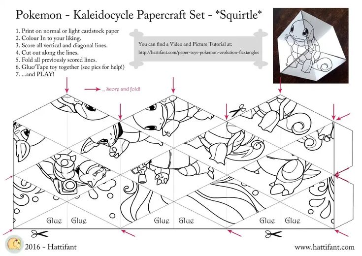 the instructions for how to make an origami pokemon papercraft set