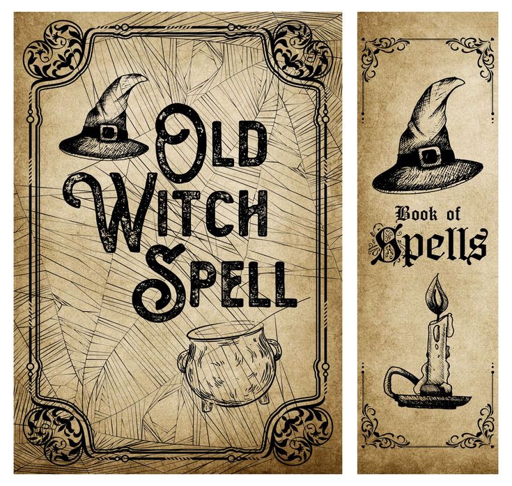 an old witch spell book cover