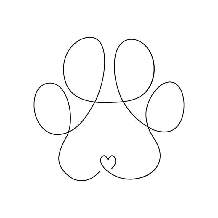 a dog's paw with a heart drawn on it