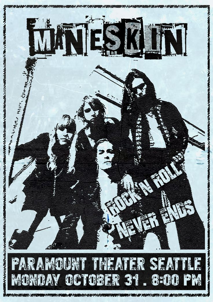 an old concert poster for the rock and roll band, mine skiin's