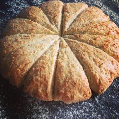 a freshly baked pastry sitting on top of a counter