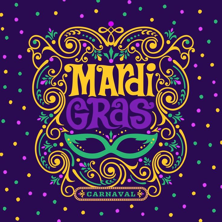 a mardi gras poster with the words