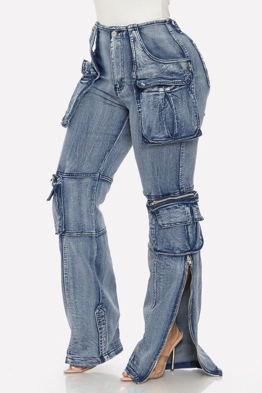 Asia Cargos Cargo Jumpsuit, Jeans Cargo, Cargo Jeans, Swag Outfits, Denim Jean, Fashion Inspo Outfits, Side Zipper, Unique Style, Denim Jeans