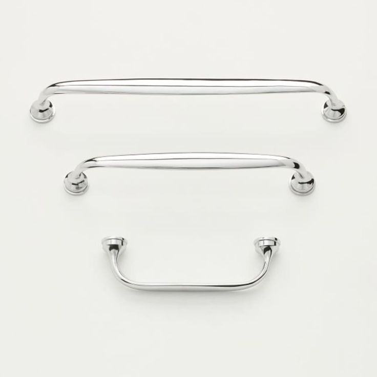 two metal handles on a white background