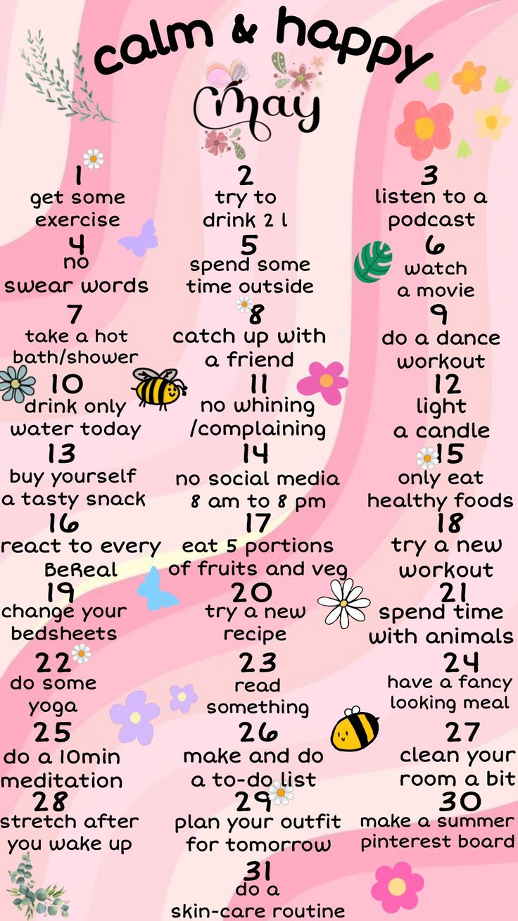 May happiness challenge 31 days of self-care tasks May Self Care, 31 Days Challenge, Important Days Of The Year List, May Challenge, Month Challenge, 31 Days Of Self Care, 30 Day Self Care Challenge, 30 Days Self Care Challenge At Home, July Self Care Challenge