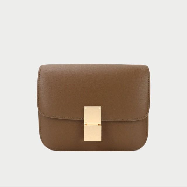 Classic Flap Bag | Goldbar Classic Square Satchel With Removable Pouch, Tan Rectangular Flap Bag, Classic Tan Rectangular Box Bag, Classic Flap Shoulder Bag, Classic Canvas Shoulder Bag, Classic Box Bag For Everyday Use, Elegant Envelope Flap Bag For Daily Use, Classic Beige Clutch Bag, Classic Tan Rectangular Shoulder Bag