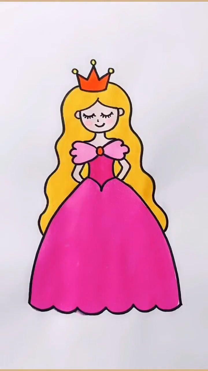 a drawing of a princess with a crown on her head