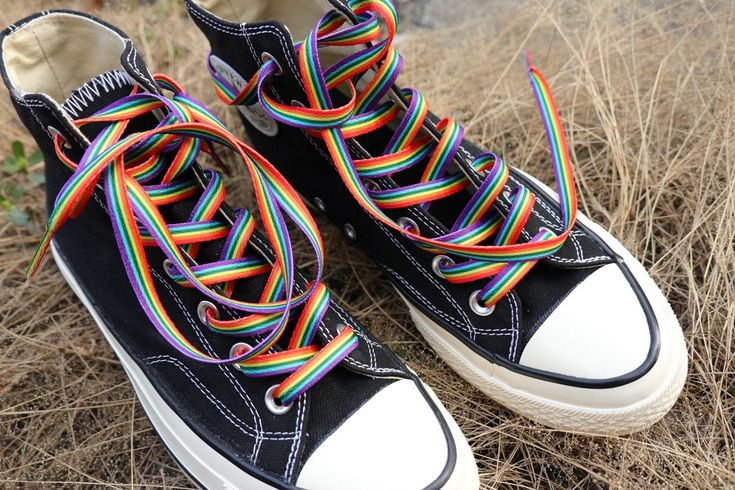 1 Pair Rainbow Shoelaces for Sport/Running Shoes/Canvas Shoes/Shoe Strings/Rope Shoelaces ❤Shoelace Diameter: 8mm ❤For sneakers,boots,golf shoes,tennis shoes,basketball shoes,running shoes... ❤Note:the sneaker shoe laces for adults men and women,also for kids boys and girls,because of light effect of displays of different computers,some slight color differences of the shoe lace are inevitable!! ❤We do not sacrifice quality for price,so you can rest assured to buy. ❤If you have any questions you Pride Shoes, Rainbow Laces, Rainbow Shoes, Striped Shoes, Shoe Insoles, Vans High Top Sneaker, Golf Shoes, Gay Pride, Vans Authentic Sneaker