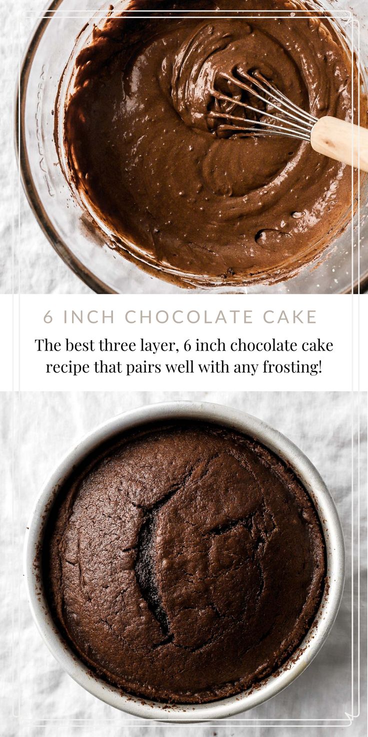 the steps to making chocolate cake in a pan