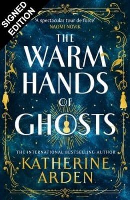 the book cover for the warm hands of ghosts by kahrene ardenn, with an