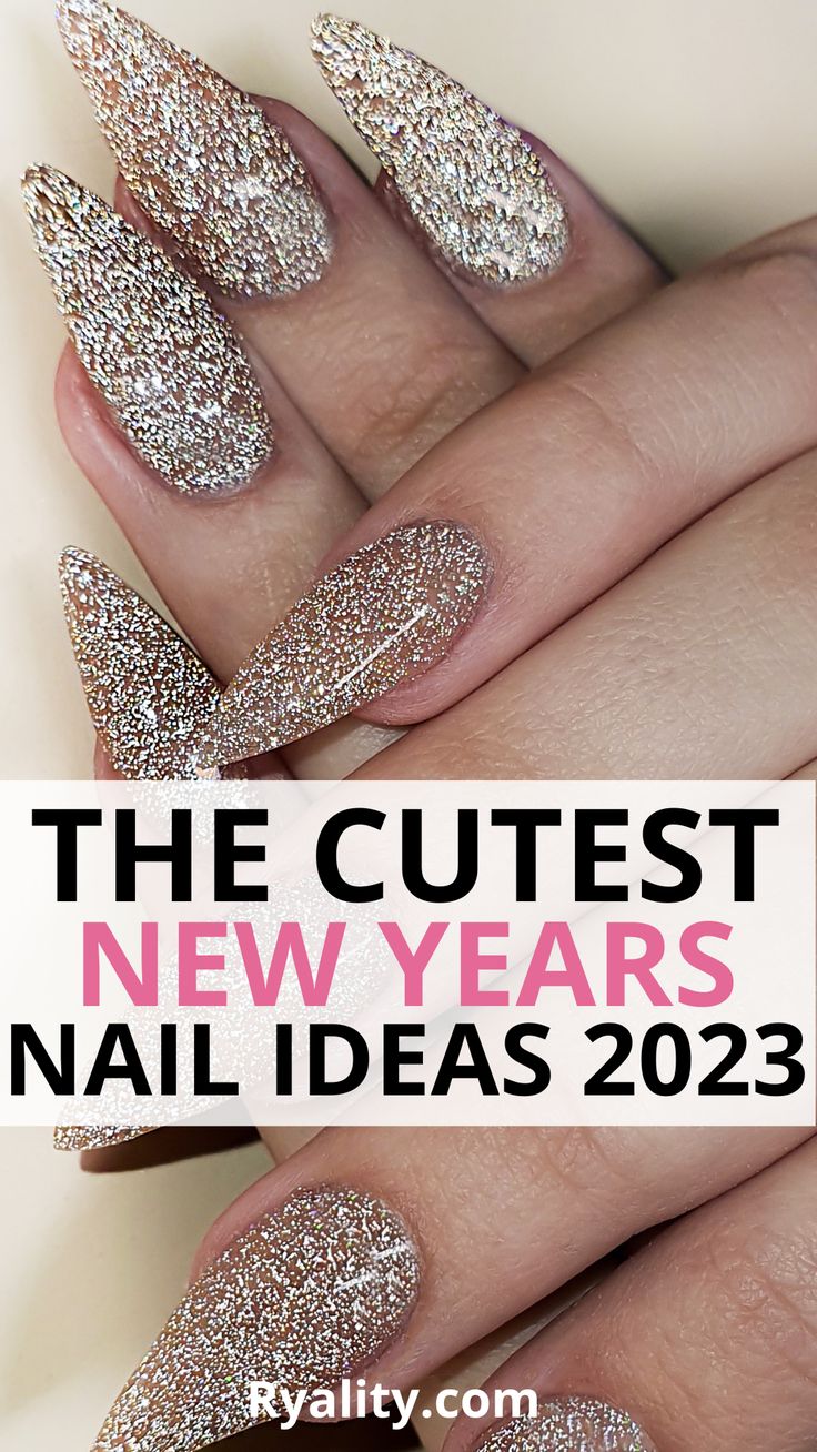 absolutely love these new years eve nails ideas omg they're all so trendy New Year’s Eve Nails Almond Shape, Coffin New Years Nails Sparkle, New Year’s Eve Gel Nail Ideas, New Year's Nails Glitter, Christmas New Years Nails Simple, Simple And Classy Nail Designs, New Year Sparkle Nails, Christmas Nails New Years, Glitter Tip Nail Designs