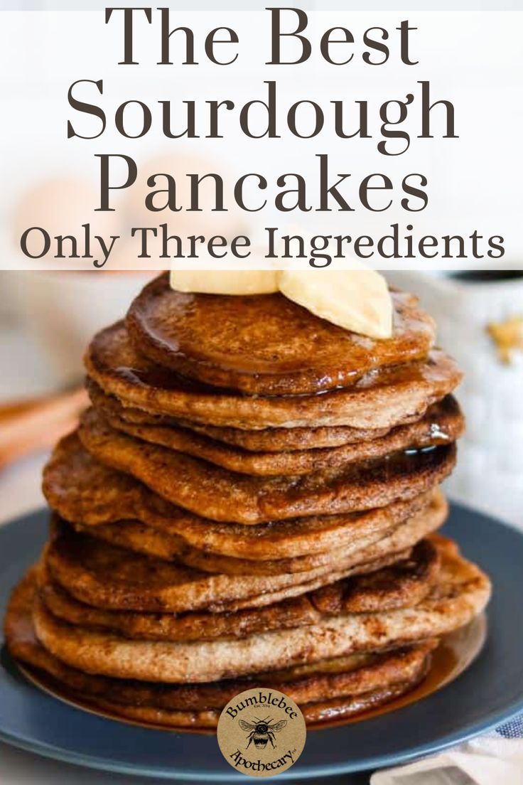 This sourdough pancakes recipe is quick and easy to make, uses only three ingredients, and is a great way to use up extra sourdough starter discard. This recipe is one of our favorite things to have for breakfast. They’re a really easy way to enjoy the benefits of properly prepared grains. You're kids will love them. Save Now, Make Later! Things To Have For Breakfast, Pancakes Easy Recipe, Sourdough Pancake Recipe, Sourdough Discard Pancakes, Discard Pancakes, Sourdough Pancakes Recipe, Sourdough Starter Discard, Sourdough Starter Discard Recipe, Sourdough Pancakes