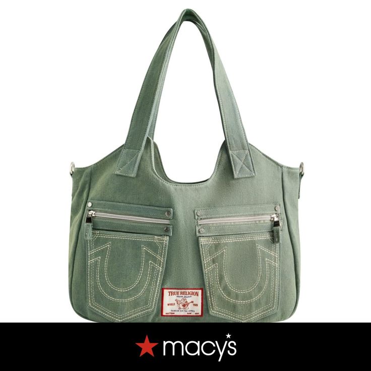 in stock Jean Purse, Green Jeans, Satchel Bag, Green Bag, True Religion, Satchel Bags, Front Zipper, Women's Bag, Zipper Pocket