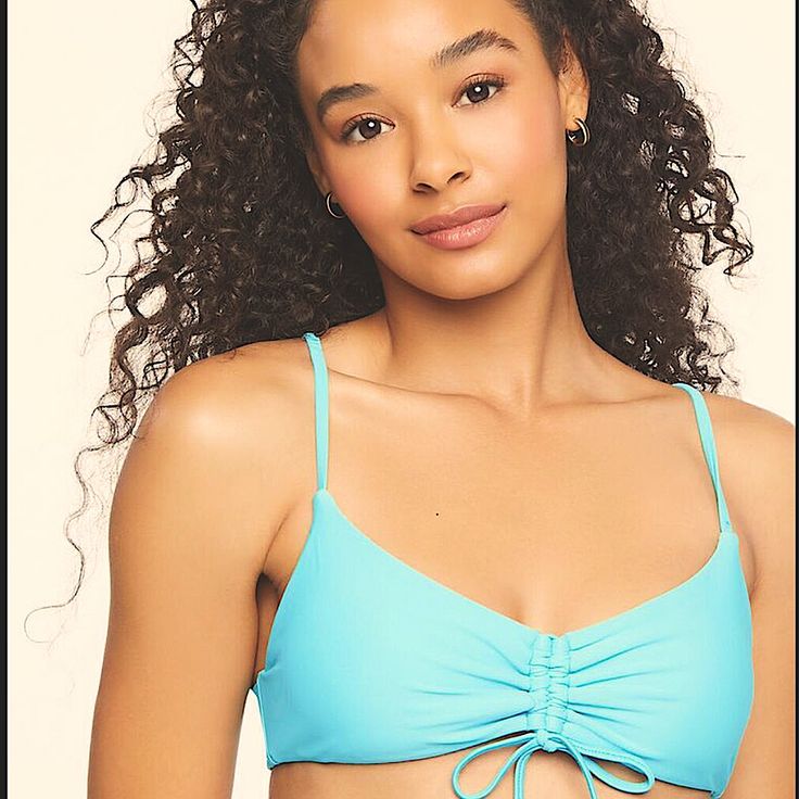 Nwt Sea Color Bikini Top. Sized L, Adjustable Scrunch Front, And Adjustable Straps. Casual Strappy Swimwear Bra Friendly, Seafoam Color, Top Forever 21, Forever21 Tops, Cheeky Bikinis, Scarf Styles, Womens Swim, Bralette, Fitness Models