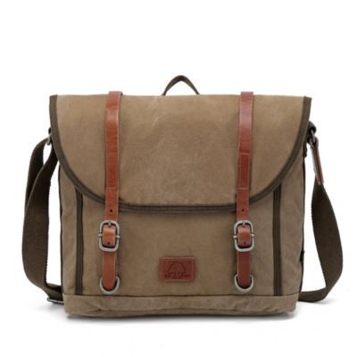 Embark on your daily missions with the Military-Inspired Forest Messenger Bag, crafted from high-grade 100% Cotton Canvas and adorned with 100% Genuine Leather Accents. This robust and stylish bag features 100% Recycled Nickel-Free Hardware and 100% Vegetable Base Dyes, reflecting a commitment to eco-friendliness and style awareness. The bag's classic silhouette, handcrafted design, and practical compartments ensure durability, elegance, and comprehensive organization for your daily essentials. Daily Use Flap Shoulder Bag With Leather Trim, Business Bags With Leather Trim And Flap, Business Flap Shoulder Bag With Leather Trim, Daily Use Flap Bag With Leather Trim, Daily Use Bags With Leather Trim And Flap, Travel Satchel Flap Bag With Leather Trim, Brown Leather-trim Shoulder Flap Bag, Classic Outdoor Crossbody Shoulder Bag, Outdoor Flap Satchel With Adjustable Strap