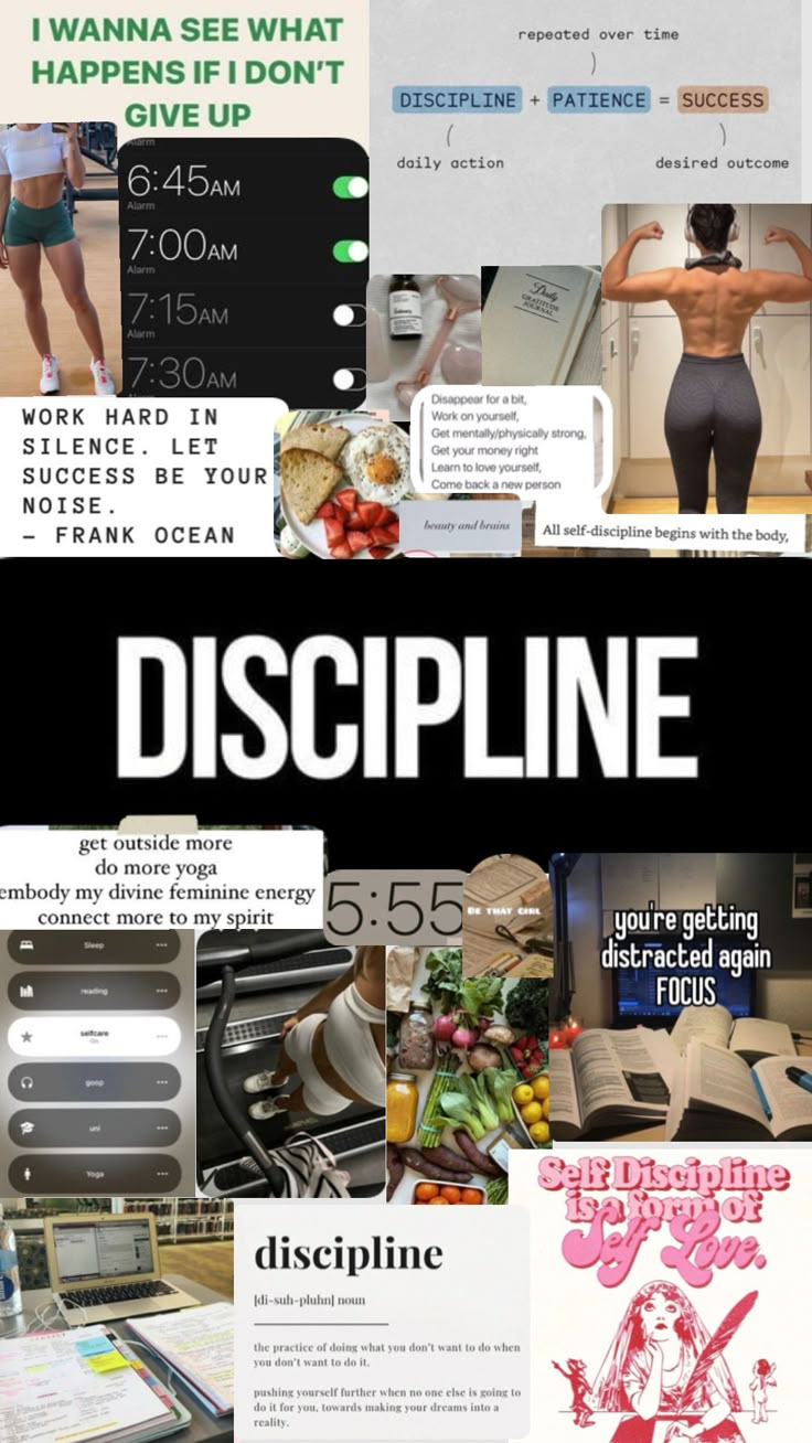 Self-discipline vision board #discipline #motivation #workout #study #studyaesthetic #aesthetic #healthy #fitinspo #visionboard self discipline motivation vision board workout study fitness inspiration study aesthetic healthy Vision Board Workout, Discipline Aesthetic, 75 Day Hard Challenge, Control Aesthetic, 75 Day Hard, Motivation Vision Board, Fitness Discipline, Feel Better About Myself, Prayer Boards