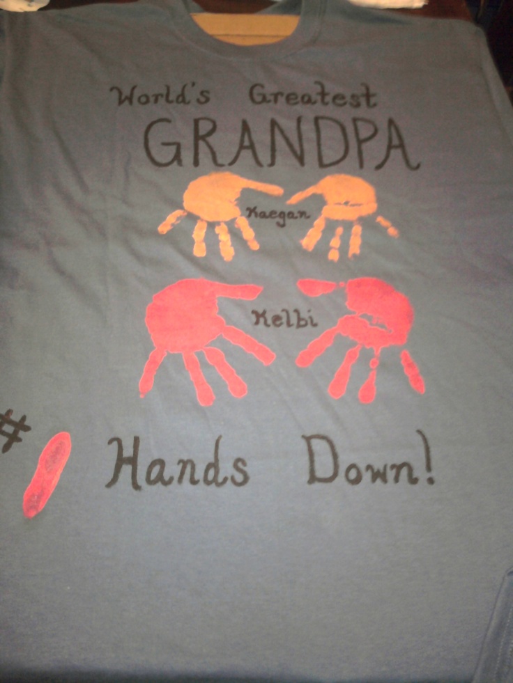 a t - shirt with the words world's greatest grandpa and hands down on it