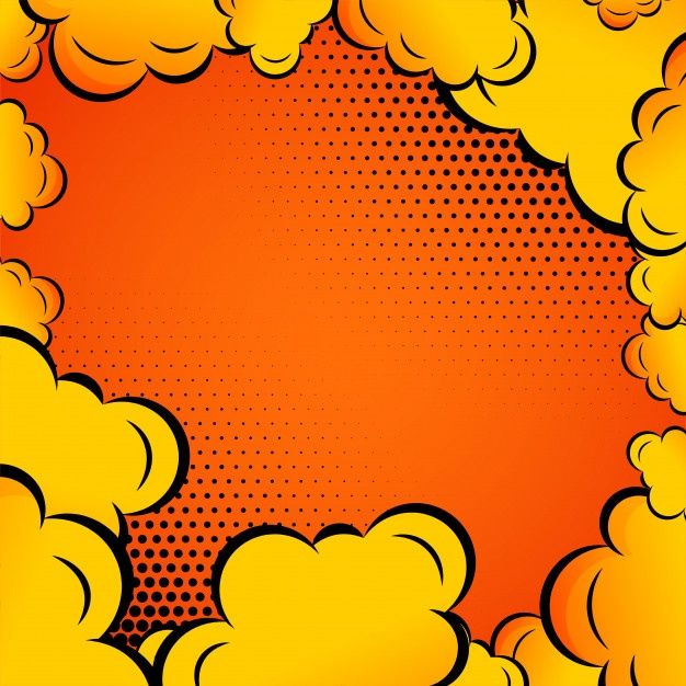 an orange and yellow background with clouds