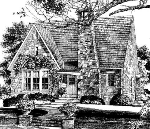 a black and white drawing of a house