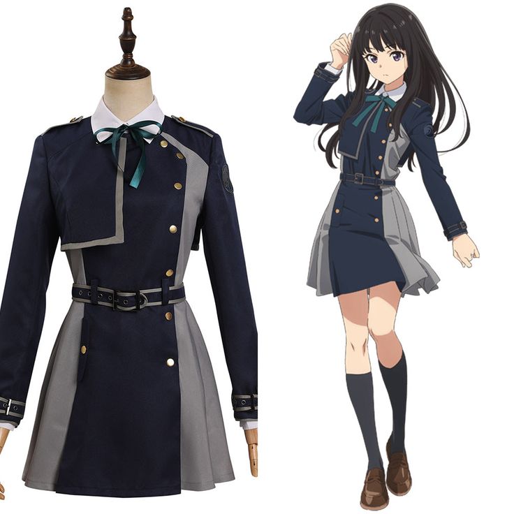 Anime Lycoris Recoil Inoue Takina Cosplay Costume Uniform Dress Outfits Halloween Carnival SuitMaterial：Schutter Fabric Package included:Sleeve Placket + Dress + Belt + Necktie + Stockings + ShirtShipping: Processing time: 7-15 days. Standard Shipping: 10-15 days. Fast Shipping: 3-5 days. Attention: For Quick Use, Make sure you will choose fast shipping! Lycoris Recoil Uniform, Lycoris Recoil Cosplay, Takina Lycoris Recoil, Lycoris Recoil Takina, Inoue Takina, Anime Uniform, Lycoris Recoil, Style Kawaii, Myanmar Dress Design