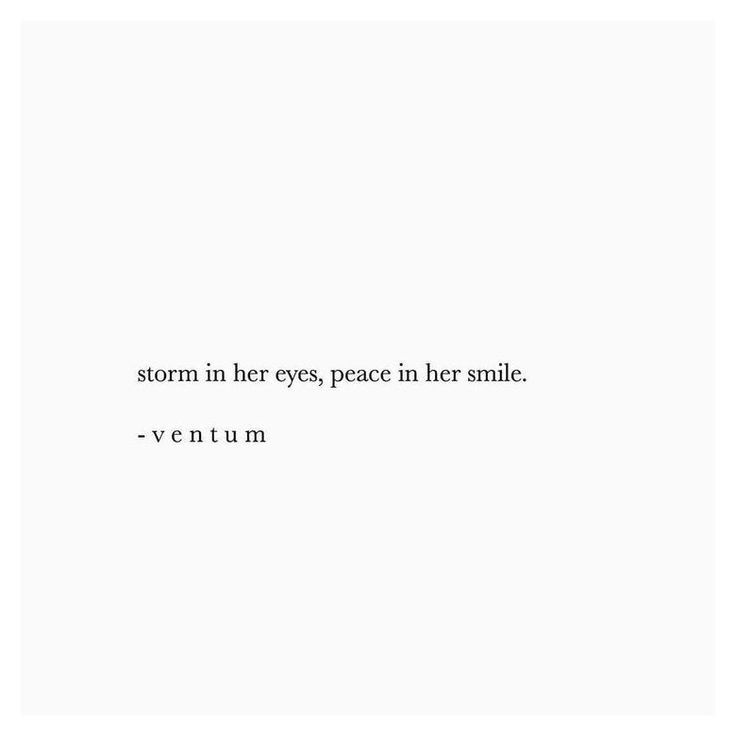 a white background with the words storm in her eyes, peace in her smile