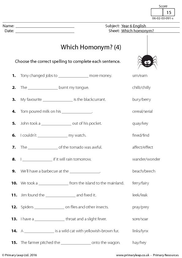 the worksheet for which homoy is in this sentence and how do you use it