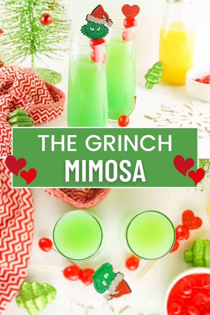 the grinch mimosa recipe is perfect for christmas